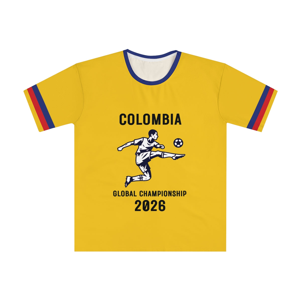 Colombia Soccer Player Global Championship 2026 T-Shirt | Yellow Blue Football Tee