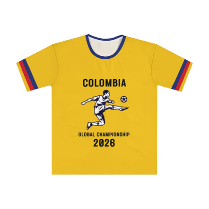 Colombia Soccer Player Global Championship 2026 T-Shirt | Yellow Blue Football Tee