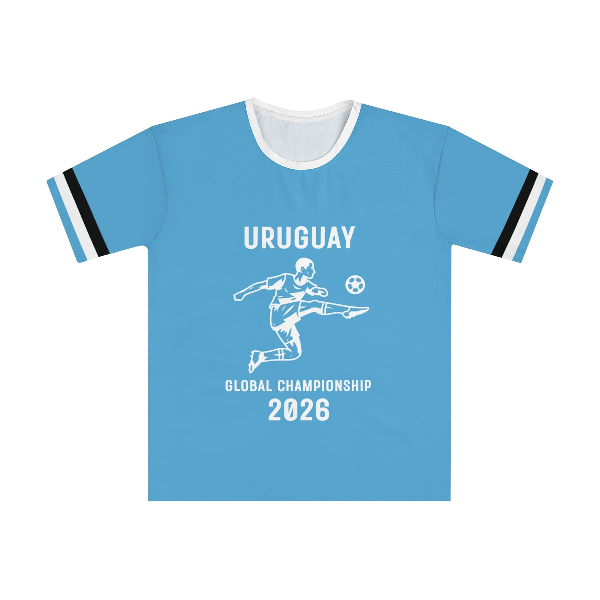 Uruguay Soccer Player 2026 Global Championship T-Shirt | Light Blue Football Tee