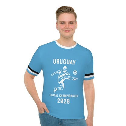 Uruguay Soccer Player 2026 Global Championship T-Shirt | Light Blue Football Tee