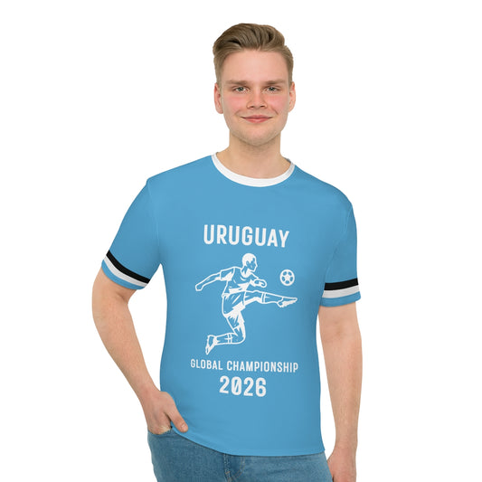 Uruguay Soccer Player 2026 Global Championship T-Shirt | Light Blue Football Tee